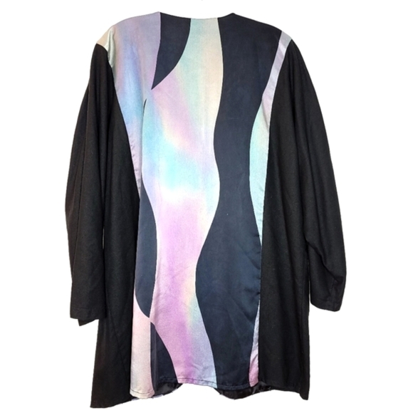 Vintage Salome Silk Checker Print Medium Hand Dyed Retro Artsy Colorful Jacket - Picture 12 of 16